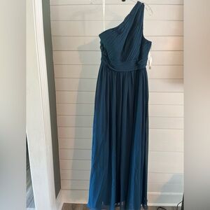 Azazie bridesmaid Molly dress, size A10, color Neptune